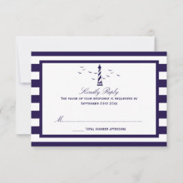 Het Nautical Lighthouse Wedding Collectie RSVP Kaartje