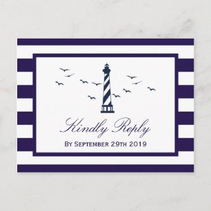 Het Nautical Lighthouse Wedding Collectie RSVP Uitnodiging Briefkaart