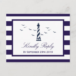 Het Nautical Lighthouse Wedding Collectie RSVP Uitnodiging Briefkaart