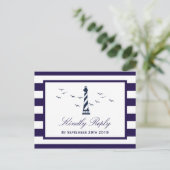 Het Nautical Lighthouse Wedding Collectie RSVP Uitnodiging Briefkaart (Staand voorkant)