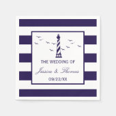 Het Nautical Lighthouse Wedding Collectie Servet (Voorkant)