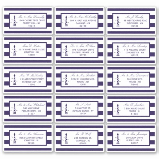 Het Nautical Lighthouse Wedding Collectie Sticker (Voorkant)