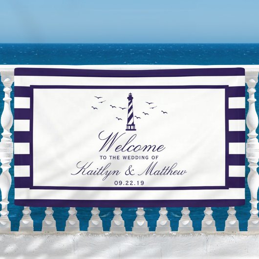 Het Nautical Lighthouse Wedding Collectie Welkom Spandoek