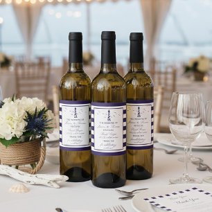 Het Nautical Lighthouse Wedding Collectie Wijn Etiket