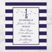 Het Nautical Lighthouse Wedding Collectie Wijn Etiket (Enkel label)