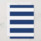 Het nautische anker Navy & Gold Stripe Baby Verjaa Kaart (Achterkant)