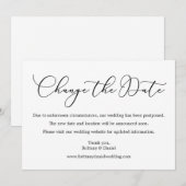 Het nauwkeurige Kalligrafie Bieden verandert de Da Save The Date (Voorkant / Achterkant)