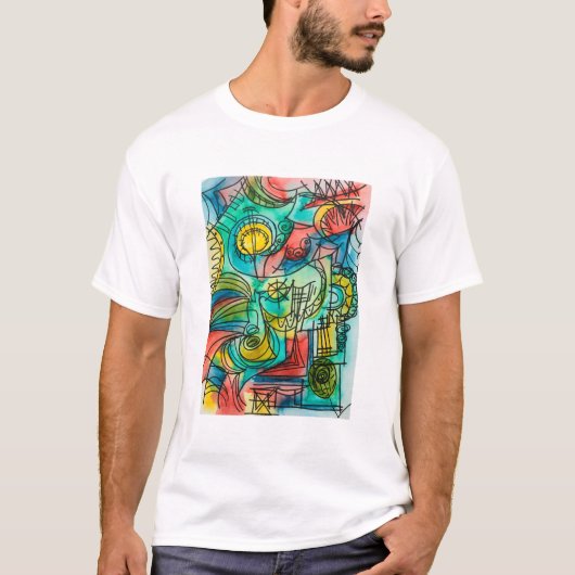 Het navigeren door de Storm-Moderne Waterverf T-shirt (Voorkant)