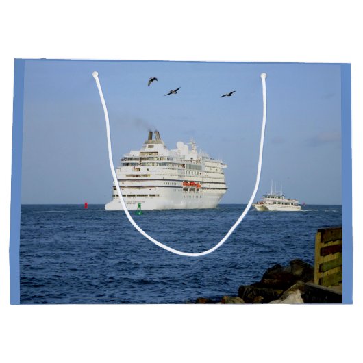 Het navigeren van de Zeeen Gepersonaliseerd Large Cadeautasje (Achterkant)