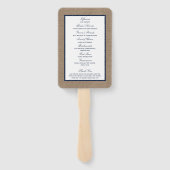 Het Navy Anker Burlap Beach bruiloft Collectie Handwaaier (Achterkant)