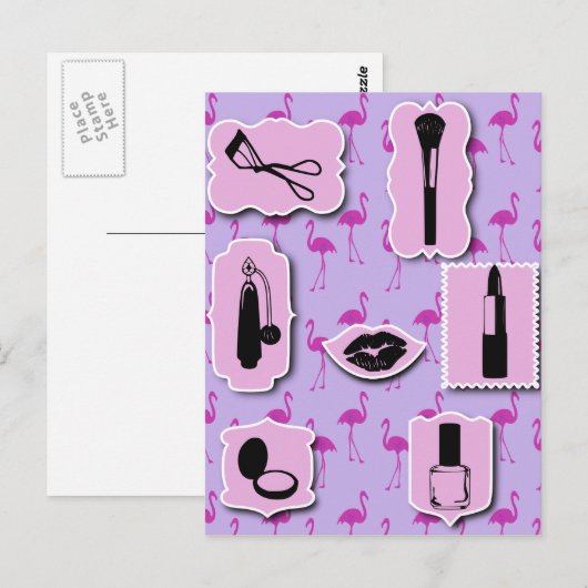 Het Necessies Cosmetic Logo Pattern Briefkaart (Voorkant / Achterkant)