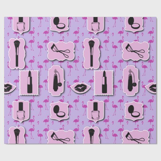 Het Necessies Cosmetic Logo Pattern Cadeaupapier (Vlak)