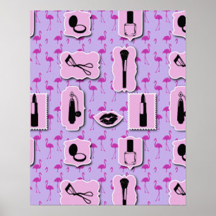 Het Necessies Cosmetic Logo Pattern Poster