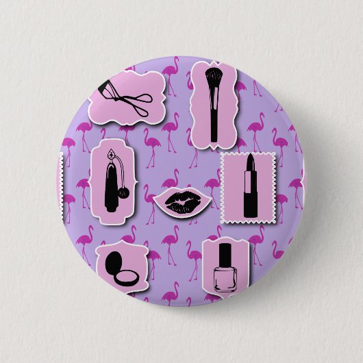 Het Necessies Cosmetic Logo Pattern Ronde Button 5,7 Cm (Voorkant)