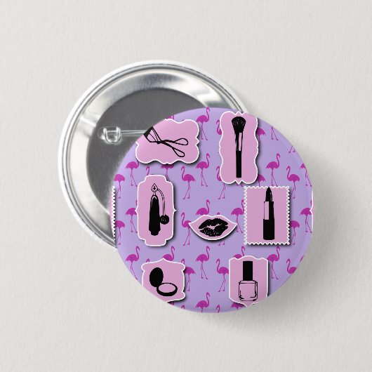 Het Necessies Cosmetic Logo Pattern Ronde Button 5,7 Cm (Voorkant /achterkant)