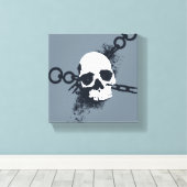 Het Necrocer Skull-symbool Canvas Afdruk (Insitu (Houten vloer))