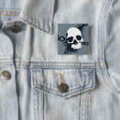 Het Necrocer Skull-symbool Vierkante Button 5,1 Cm (In situ)