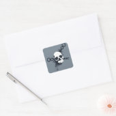 Het Necrocer Skull-symbool Vierkante Sticker (Envelop)