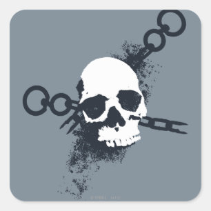 Het Necrocer Skull-symbool Vierkante Sticker