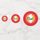 Het nederful Cute Colorful 1st Birthday Party Them Confetti (Voorkanten)