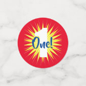 Het nederful Cute Colorful 1st Birthday Party Them Confetti (Kleine voorkant)