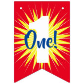 Het nederful Cute Colorful 1st Birthday Party Them Vlaggetjes (Eerste vlag)