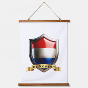 Het Nederlandse familiewapen van de Koning Schild Hangend Wandkleed