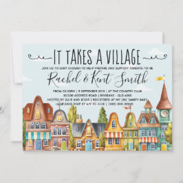Het neemt een dorp Baby shower Kaart