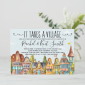 Het neemt een dorp Baby shower Kaart (Staand voorkant)