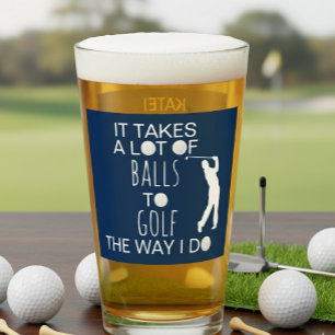 Het neemt een heleboel ballen Funny Golf Gift Glas