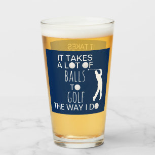 Het neemt een heleboel ballen Funny Golf Gift Glas