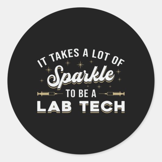 Het neemt een hoop spleet laboratorium Tech Labora Ronde Sticker (Voorkant)
