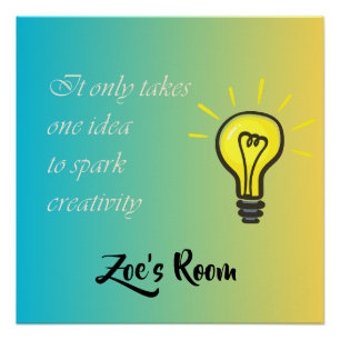 Het neemt slechts één idee - editable naam Glossy Perfect Poster