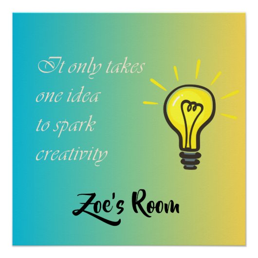 Het neemt slechts één idee - editable naam Glossy Perfect Poster (Voorkant)