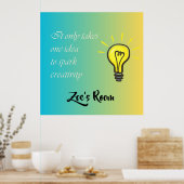 Het neemt slechts één idee - editable naam poster (Keuken)