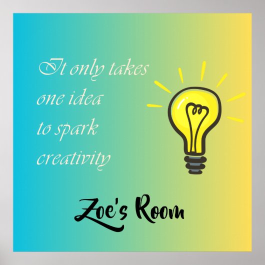 Het neemt slechts één idee - editable naam poster (Voorkant)