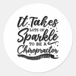 Het neemt veel spinkelende chiropractor ronde sticker