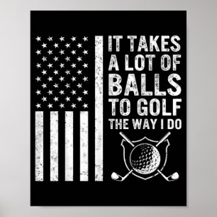 Het neemt veel van de Balls Golf Golfer Golfing Pa Poster