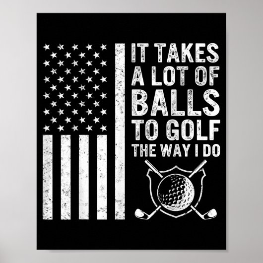 Het neemt veel van de Balls Golf Golfer Golfing Pa Poster (Voorkant)