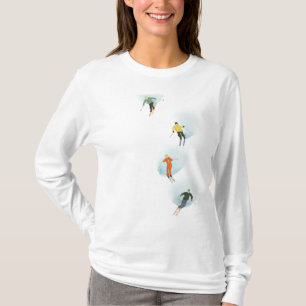 Het neerslaan van de slede met lange beschermstrom t-shirt