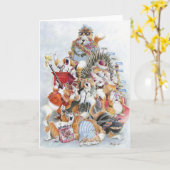 Het negen Leven van Foppa de Kat - Leeg Wenskaart Kaart (Gele Bloem)