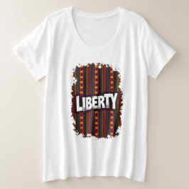 Het negentiende woord "LIBERTY" op een Afrikaanse Grote Maat T-shirt
