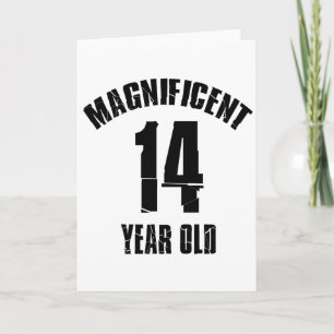 HET NEIGENDE DESIGN VAN DE VERJAARDAG VAN 14 KAART