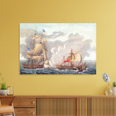Het nemen van het Engelse schip "The Java" Canvas Afdruk (Insitu (Woonkamer))