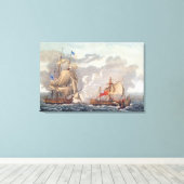 Het nemen van het Engelse schip "The Java" Canvas Afdruk (Insitu (Houten vloer))