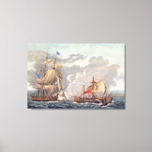 Het nemen van het Engelse schip "The Java" Canvas Afdruk