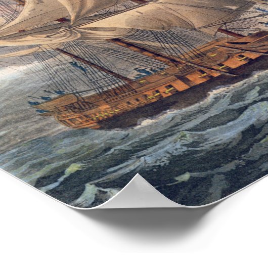 Het nemen van het Engelse schip "The Java" Poster (Hoek)