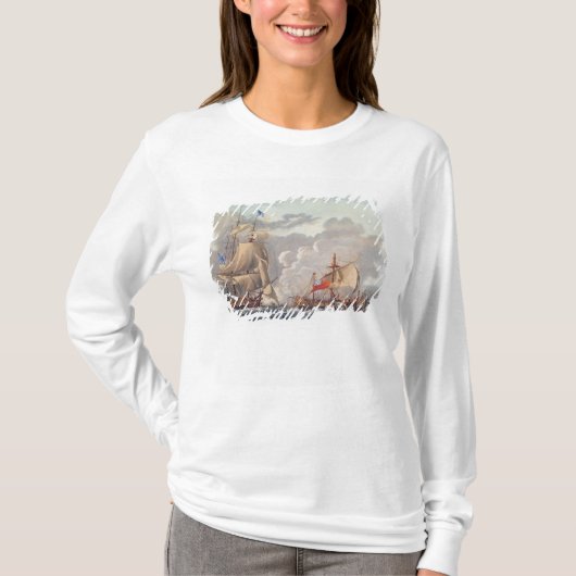 Het nemen van het Engelse schip "The Java" T-shirt (Voorkant)