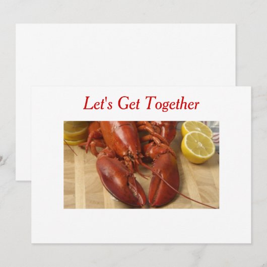 HET NEMEN VAN LOBSTER INVITE ZEGT: "LATEN WE SAMEN KAART (Voorkant / Achterkant)