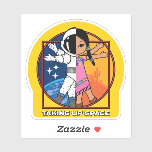 Het nemen van ruimte Logo Vinyl Sticker (Vel)